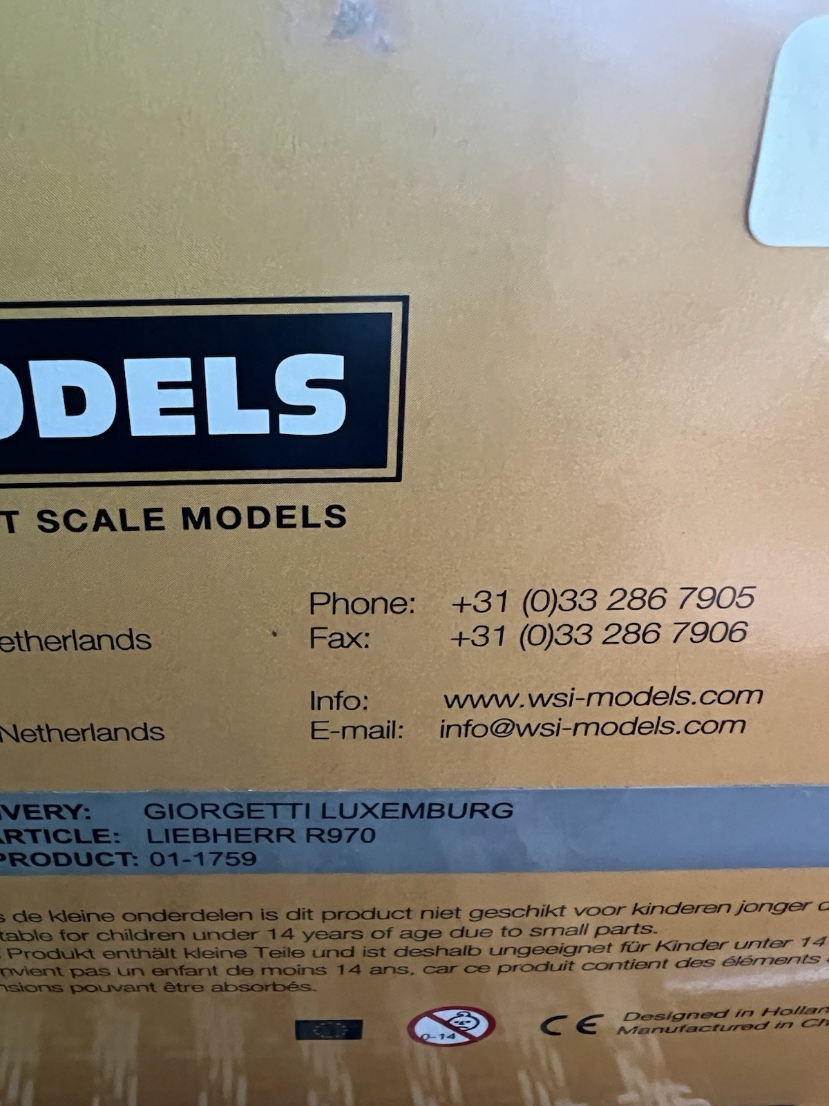 Liebherr R970 SME Excavator – White – WSI 1:50 Scale Diecast Model #04-1156 New
