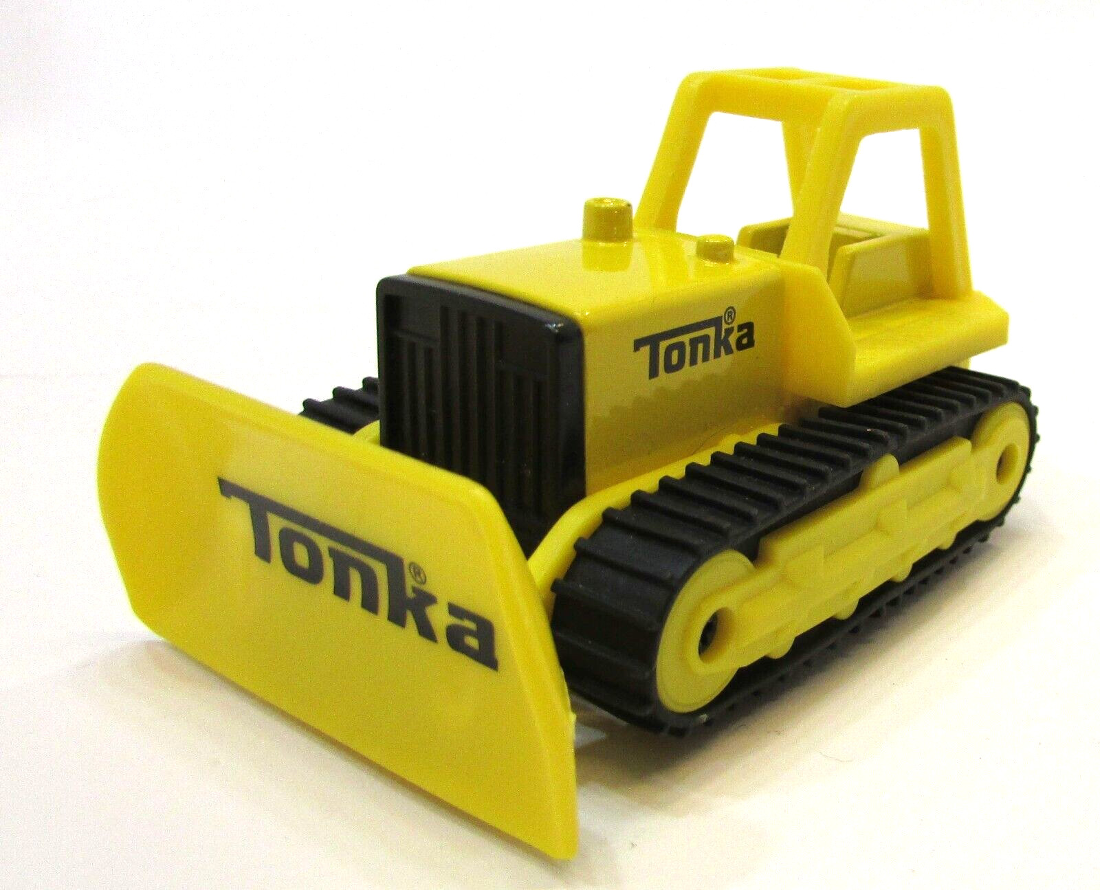 2020 Tonka Basic Fun 3.25″ Yellow Bulldozer Tracks w Wheels Diecast and Plastic