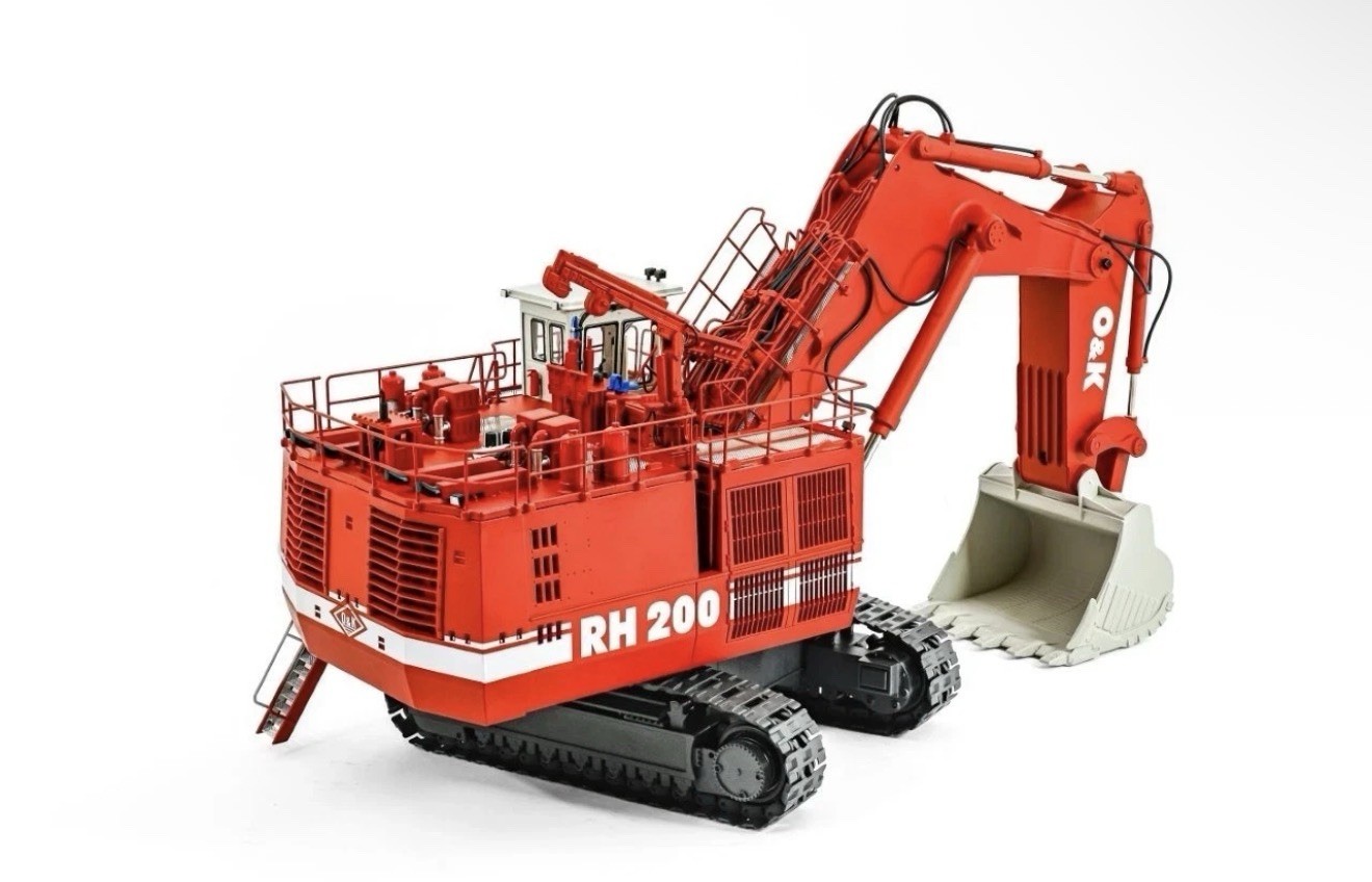 BYMO 25010 / 1 O&K RH 200 BACKHOE MINING EXCAVATOR 1/50 SCALE DIECAST MODEL NEW
