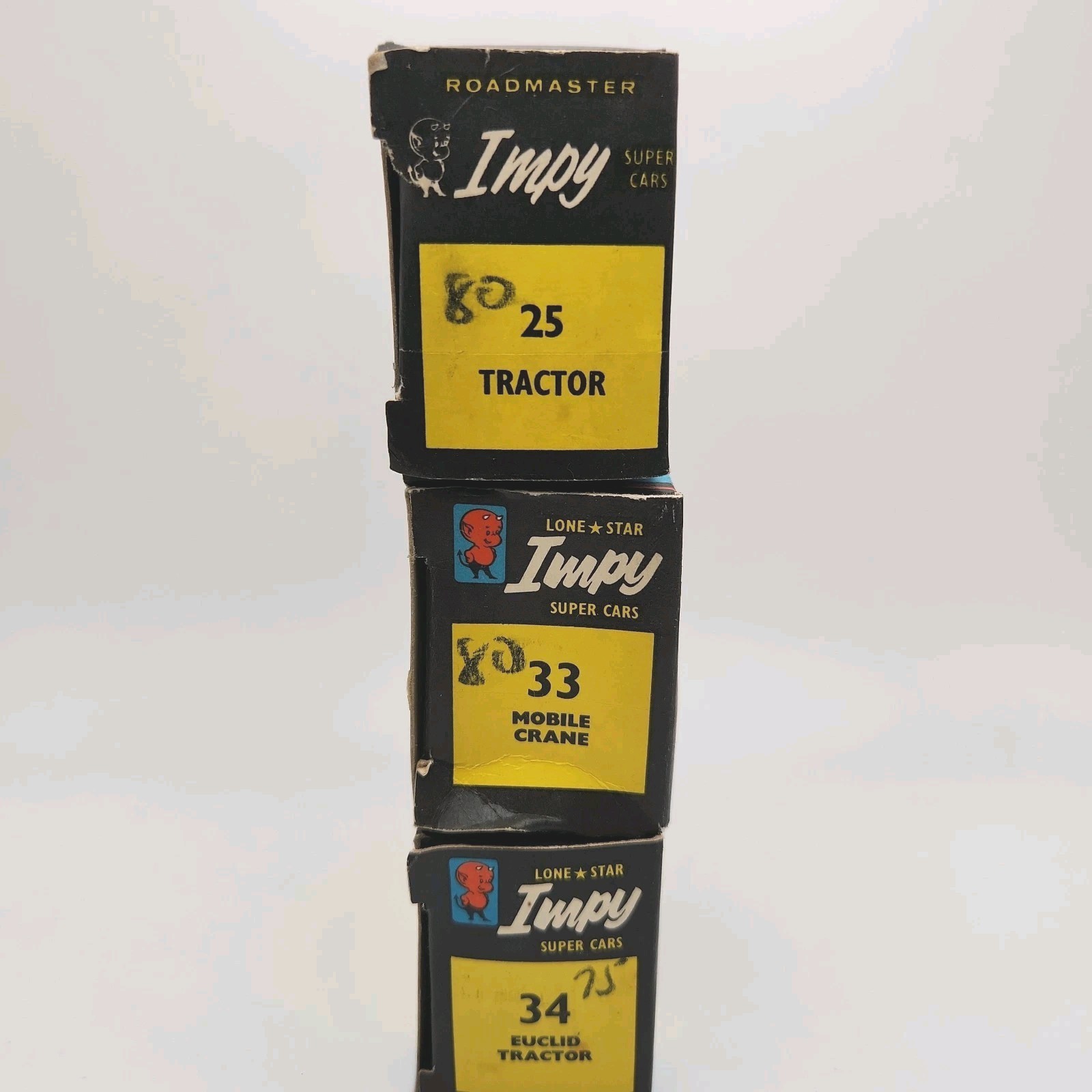 Lone Star Impy Super Cars Lot #25 Tractor #33 Crane #34 Euclid Tractor NIB Cond
