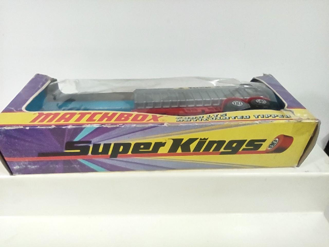 Lesney Matchbox Super Kings K-18 Articulated Tipper Tarmac wBox Superfast Wheels