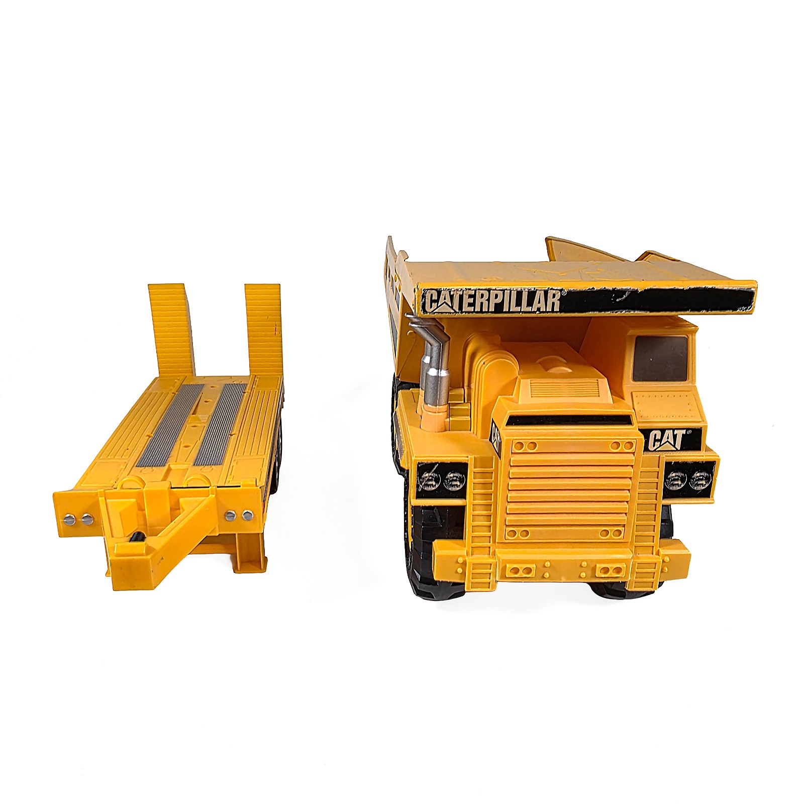 Toy State CAT • Road Rippers 16″ Dump Haul Truck & Trailer • Die-Cast & Plastic