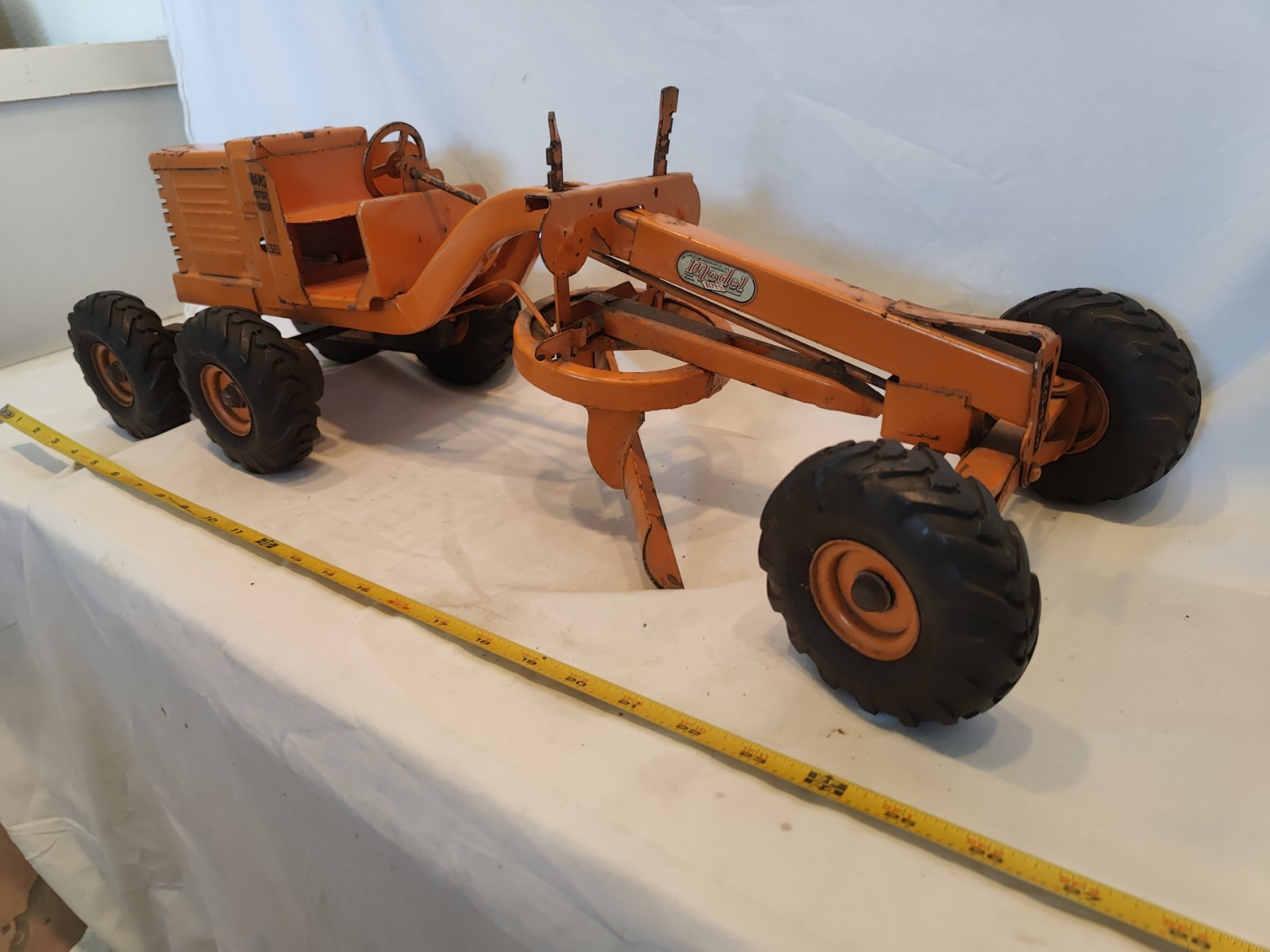 Doepke Model Toys Adams Road Grader Diesel Motor Steel 1950’s Vintage Fair Cond.