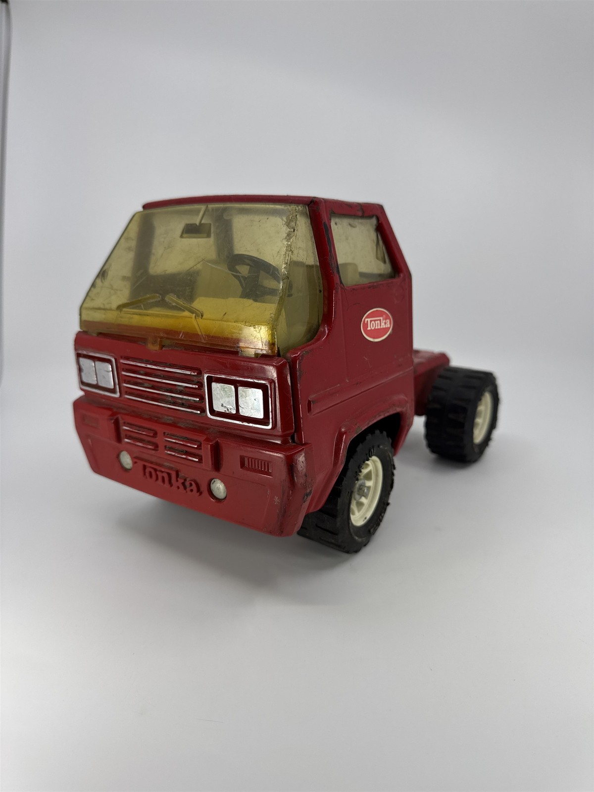 Vintage Red Steel Tonka Super Tanker Cab/Semi Truck Toy