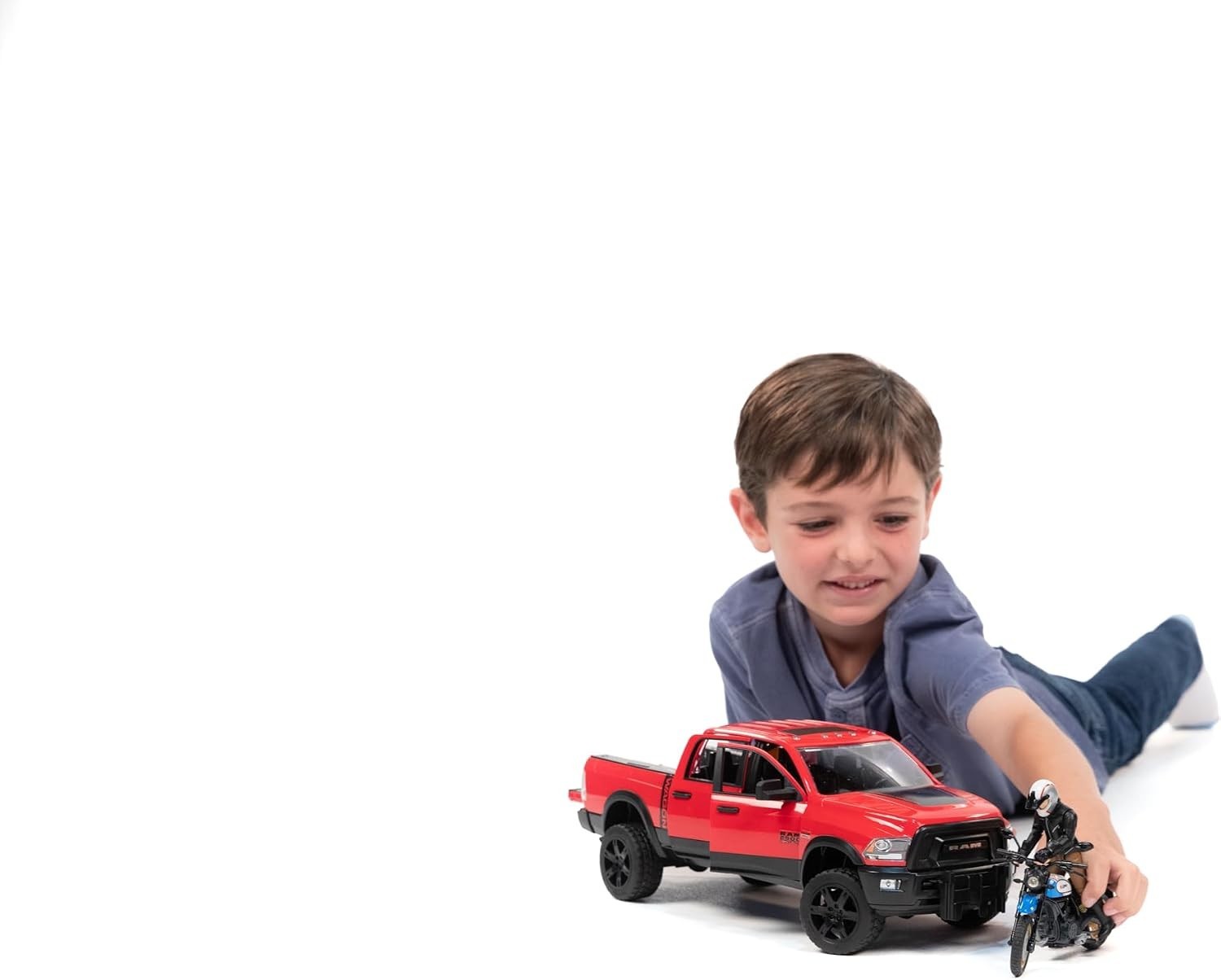 Ram 2502 Power Wagon with Ducati Scrambler – Educational Truck & Motorcycle Play