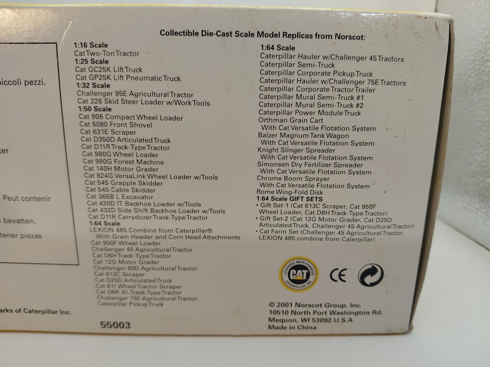Vtg Cat 2-ton tractor 1:16 scale NIB by Norscot models, made in China 2001