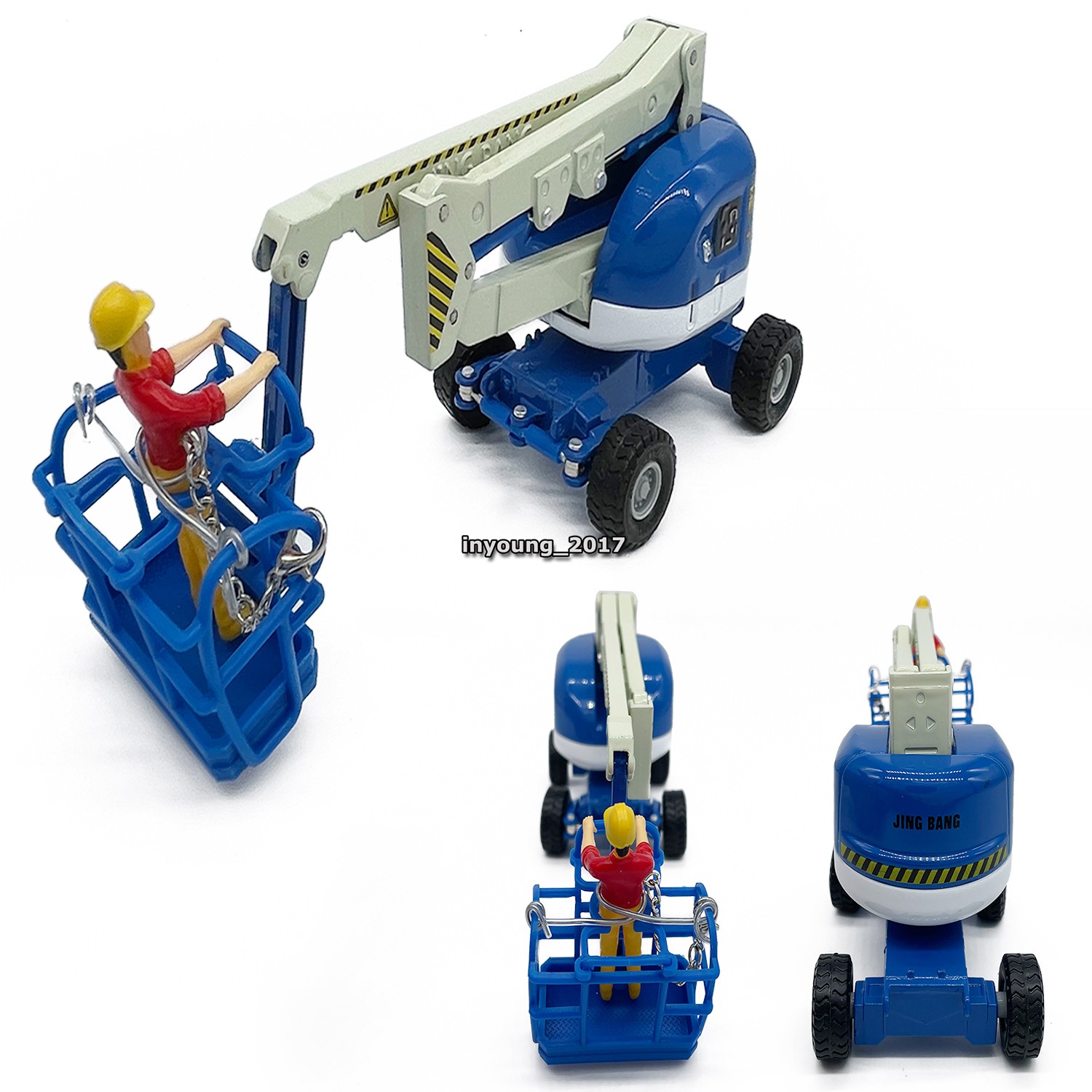 Aerial Work Platform Truck Model Toy Metal Diecast Construction Equipment Blue