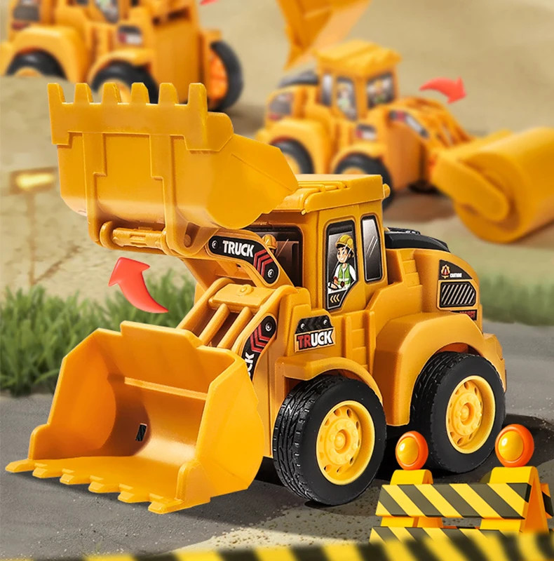 Engineering Bulldozer Press Sliding Construction Vehicle Toy for Kids
