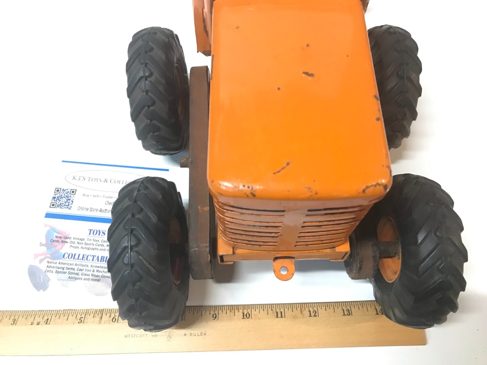 Vintage 1950’s 26″ Yellow-Orange Doepke Model Toys Adams Diesel Road Grader