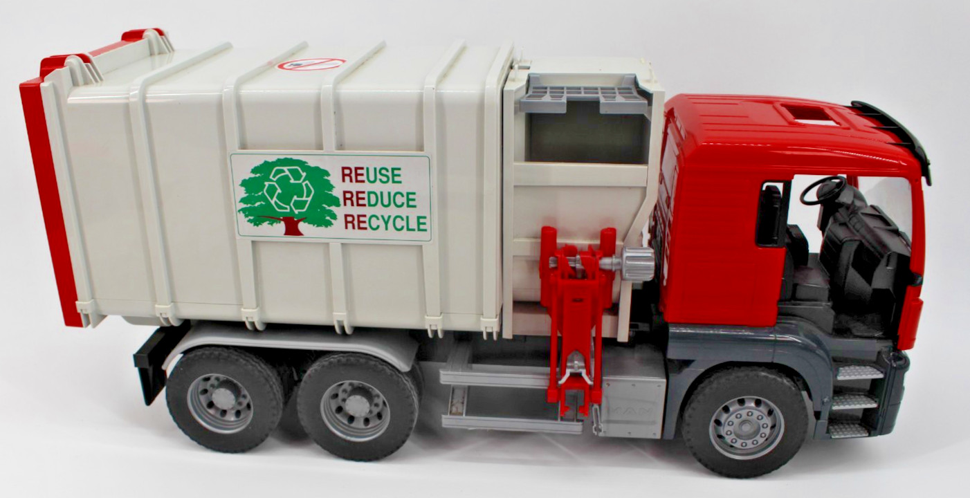 8 INCOMPLETE BRUDER Toy Trucks MAN Tow, Logging Truck, Dump, Garbage, Fire Truck