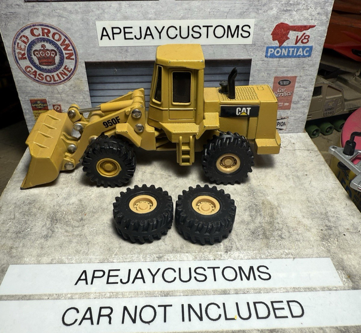 2 new tires for Caterpillar ERTL 950 Front End Loader 1/64 Classic Cat Machine