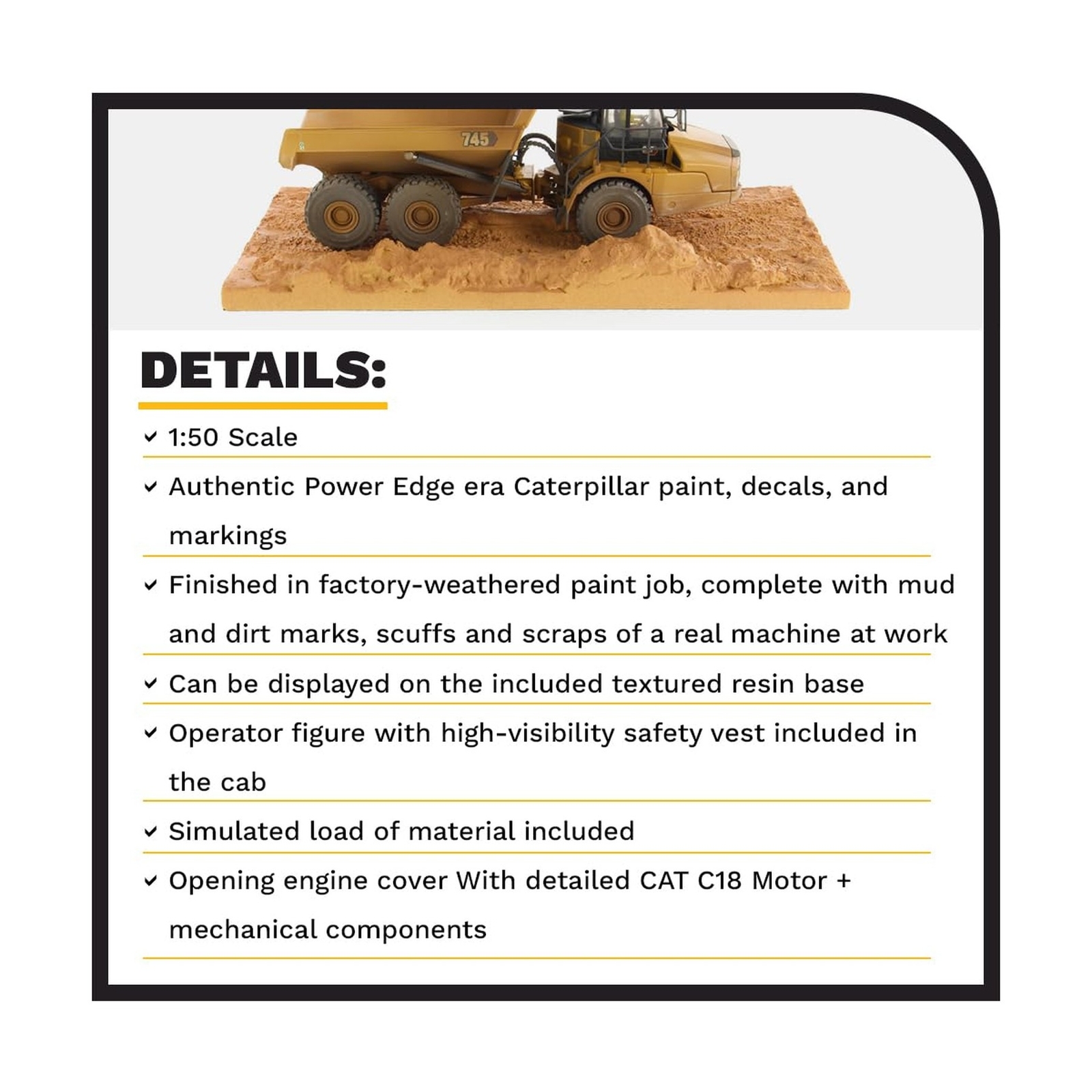 Diecast Masters 1:50 Caterpillar 745 Articulated Dump Truck, Weathered Series…