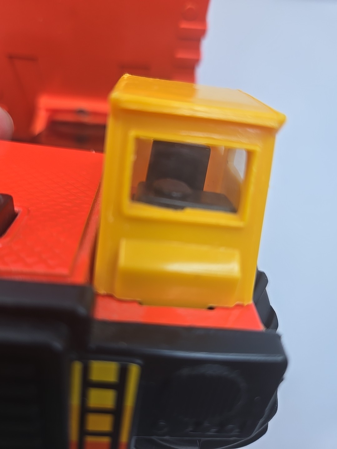 Vintage 1988 Remco Dump Truck Orange Black Yellow Toy 7” Construction