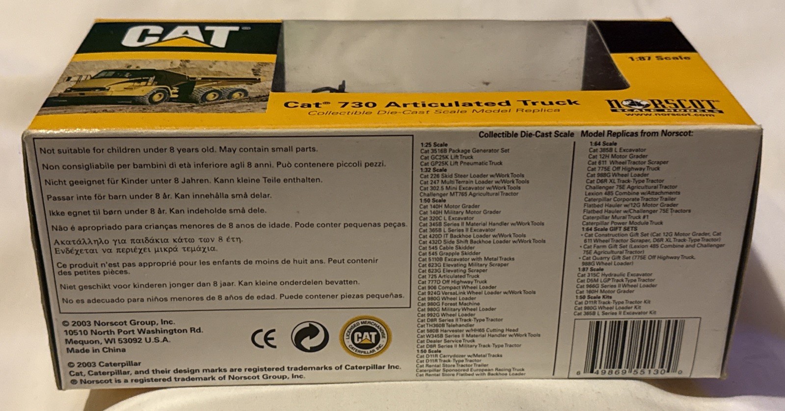 2003 Norscot Cat 730 Articulated Truck 1:87 Scale 55130 – New