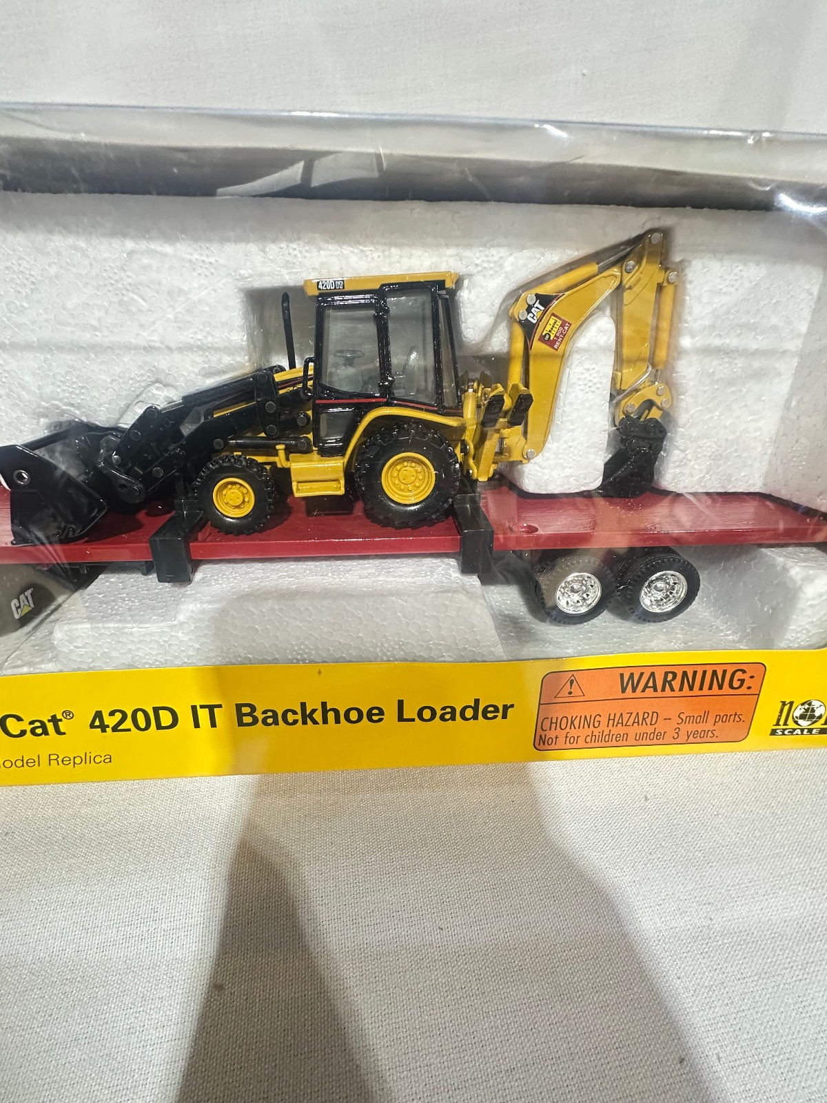Caterpillar Rental Store Semi With 420D IT Backhoe Set By Norscot 1/50th Scale