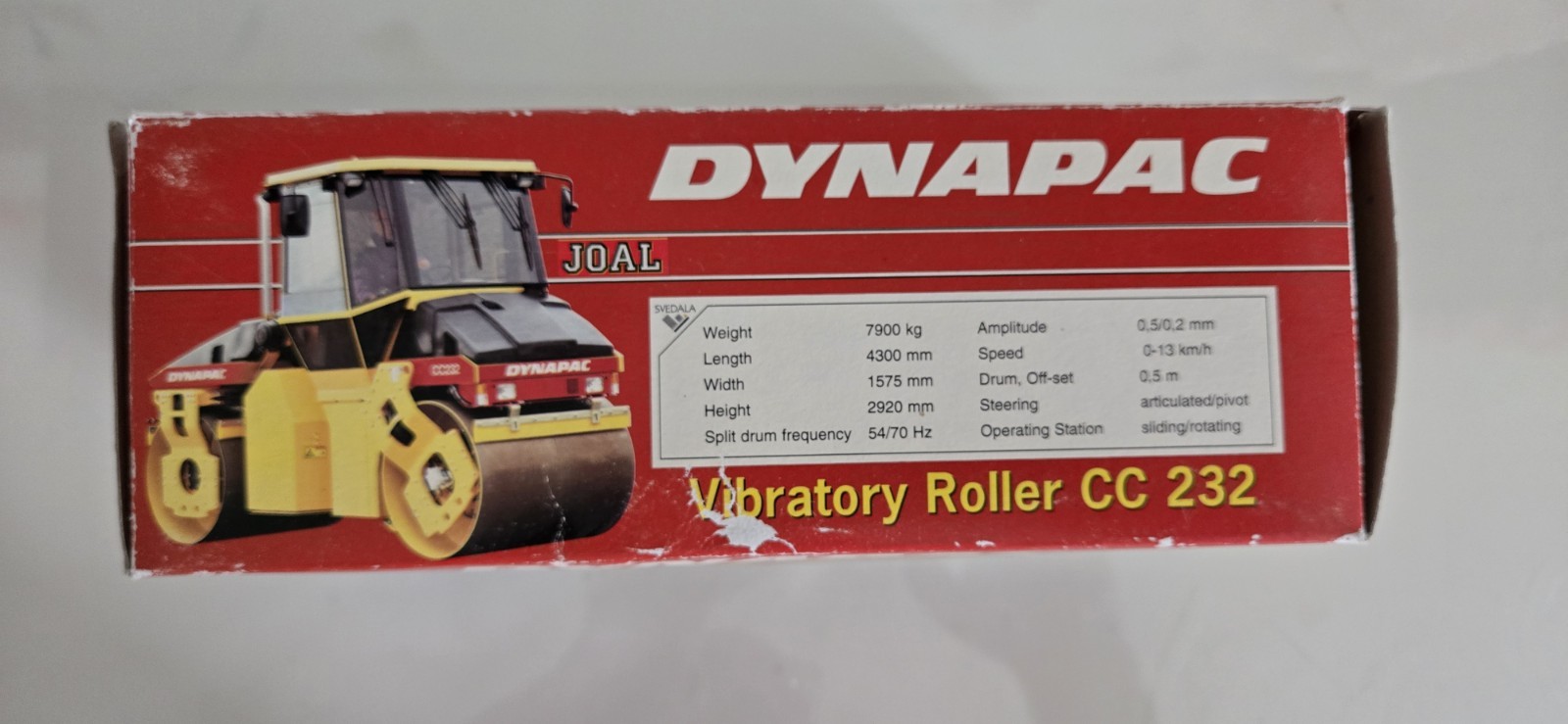 Joal Dynapac CC232 Vibratory Roller Die Cast Metal 1:35 Scale