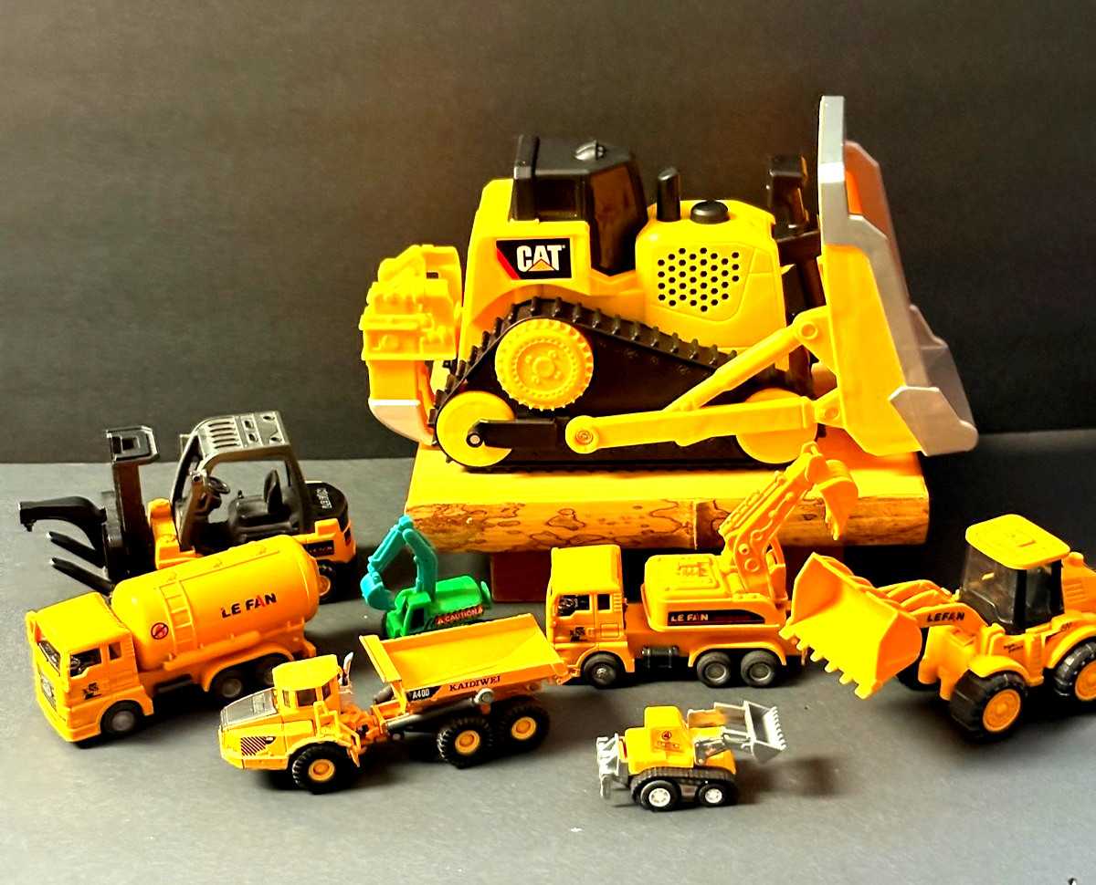 BIG Toy State Industrial Ltd Cat Bulldozer Tractor Backhoe w/Sounds, + Lots MORE