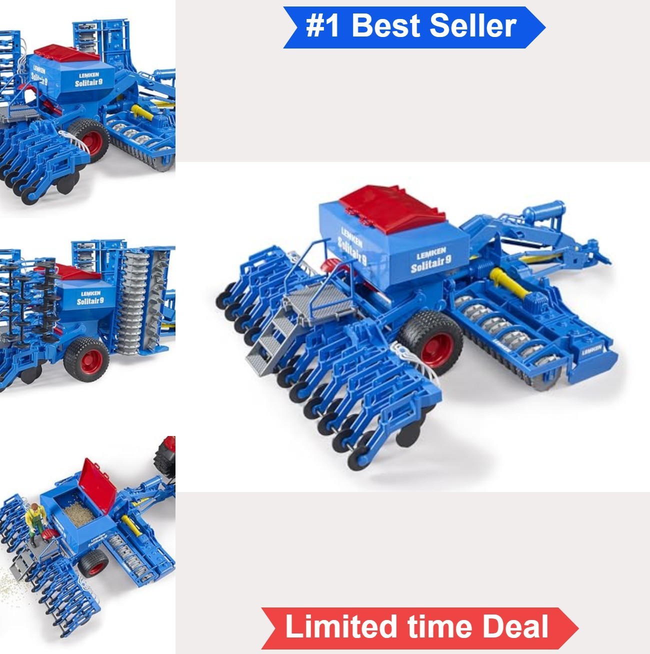 Toy Sowing Combination 1:16 Scale Lemken Solitair 9 Folding Harrow Seed Units