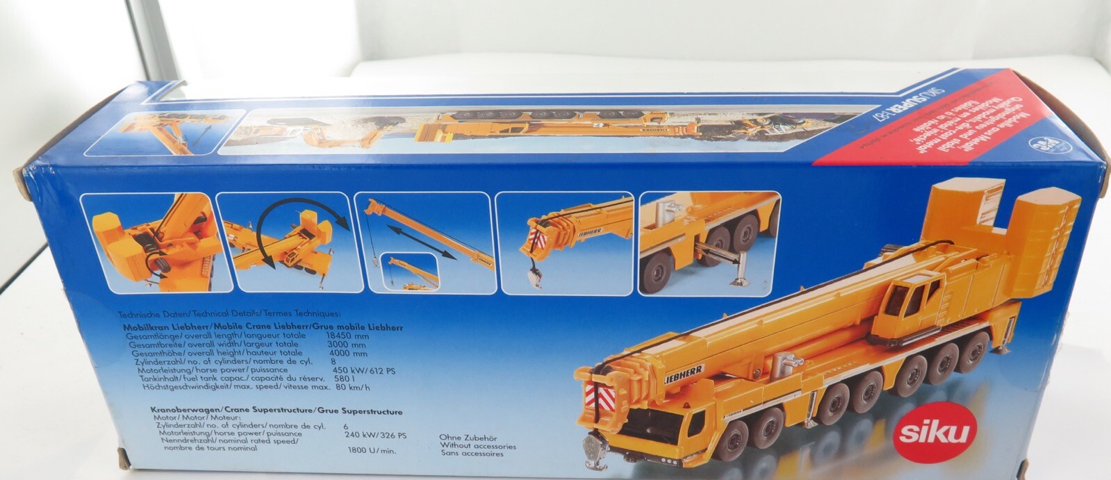 SIKU 1886 QUALITY HEAVY SET LIEBHERR MOBILE CRANE DIECAST BOXED.