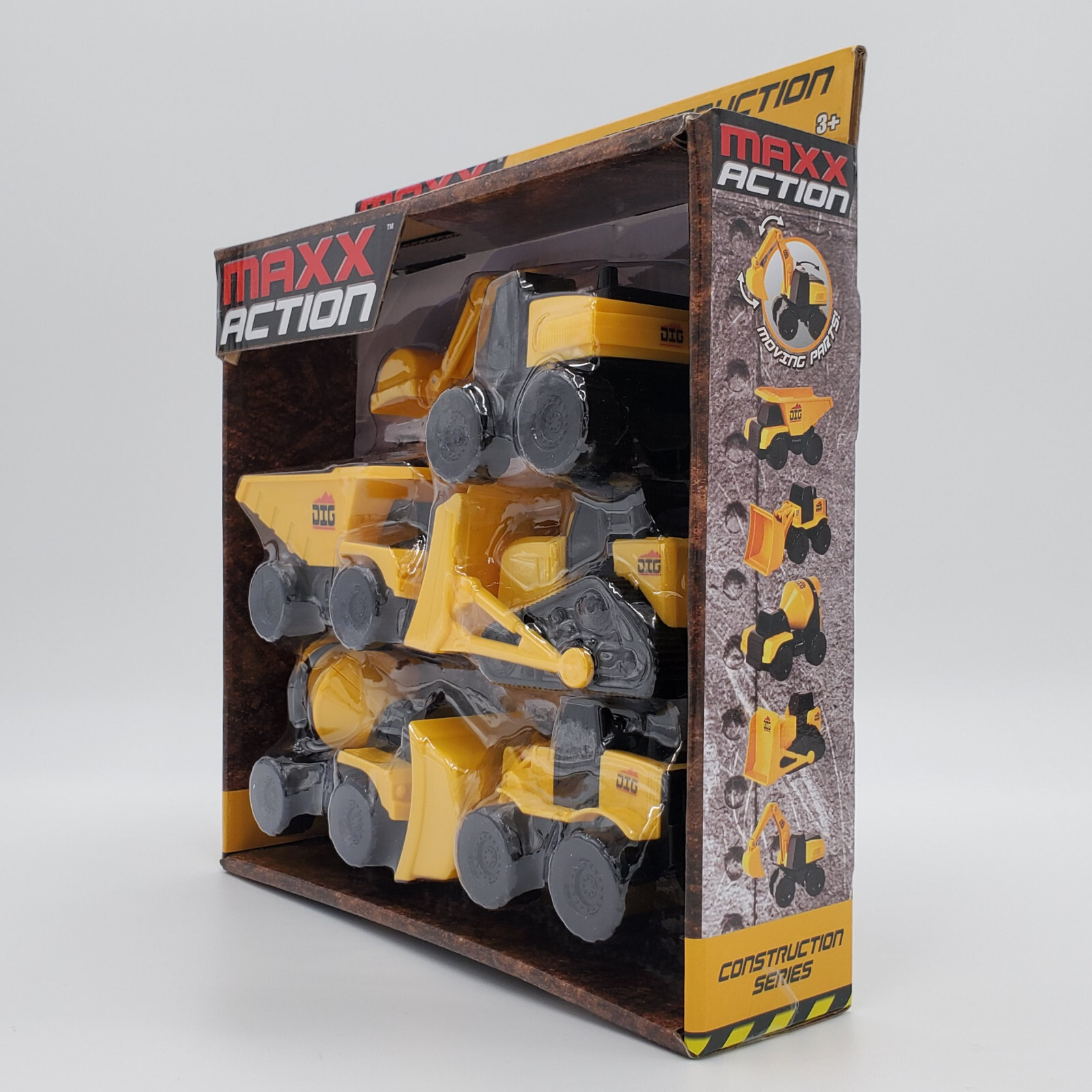 Maxx Action Kids Micro Mini Construction Trucks Vehicles Set of 5 Toy NEW SEALED