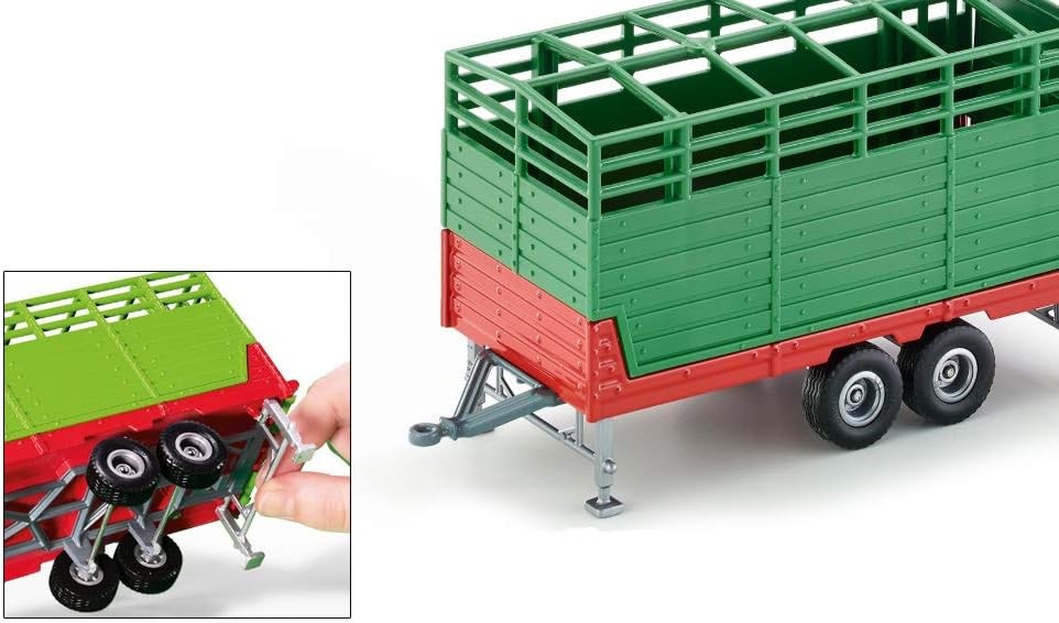 siku 2875, Livestock Trailer with 2 Holstein Cows, 1:32, Metal/Plastic, Green, M