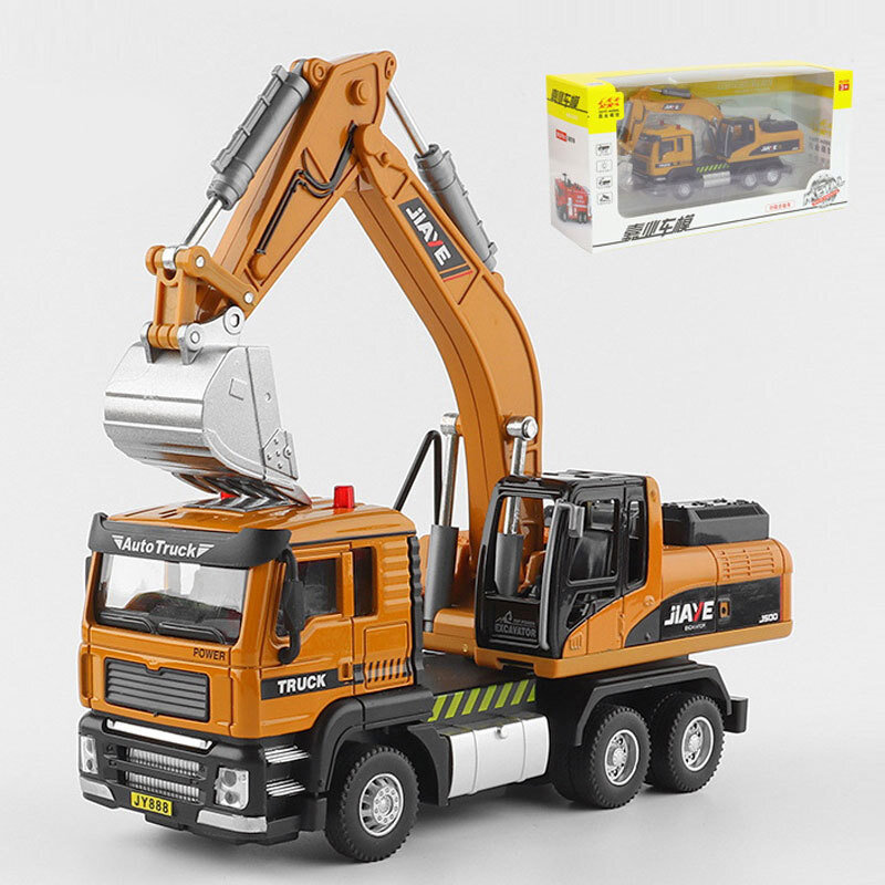 1/50 Excavator Toy Truck Diecast Model Toy Car Construction Vehicle Boys Toys
