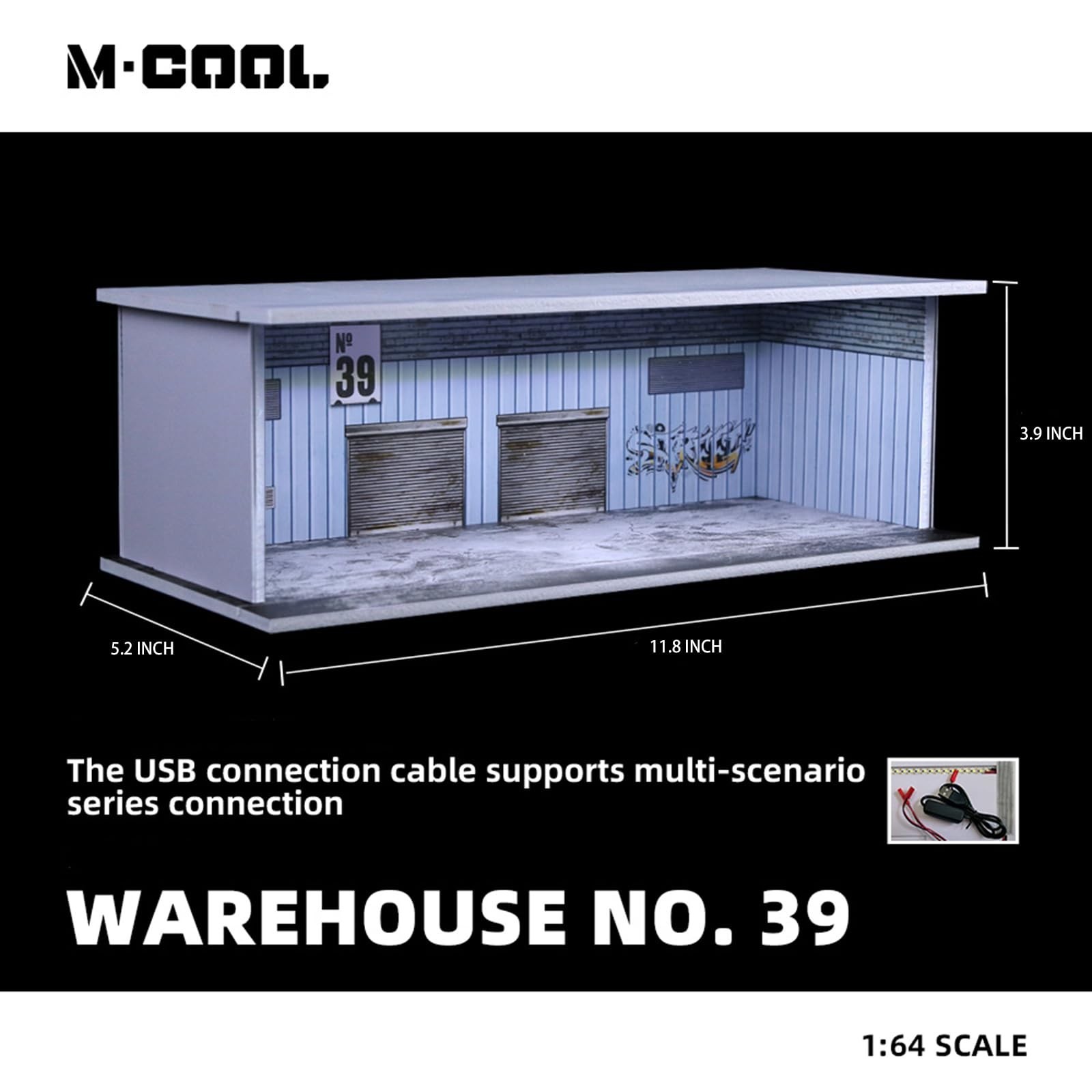 1:64 Scale Diecast Car Display Case with LED Light & Dustproof Acrylic Door -…