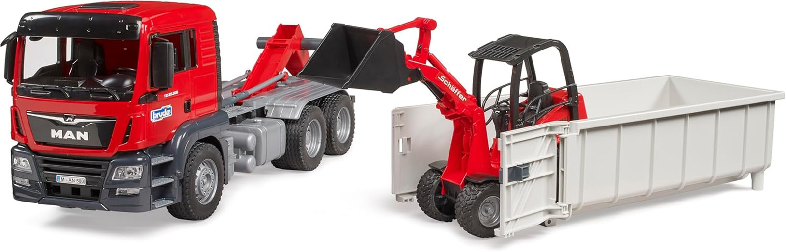 03767 Man TGS Truck with Roll Off Container and Schäffer Compact Loader 2630