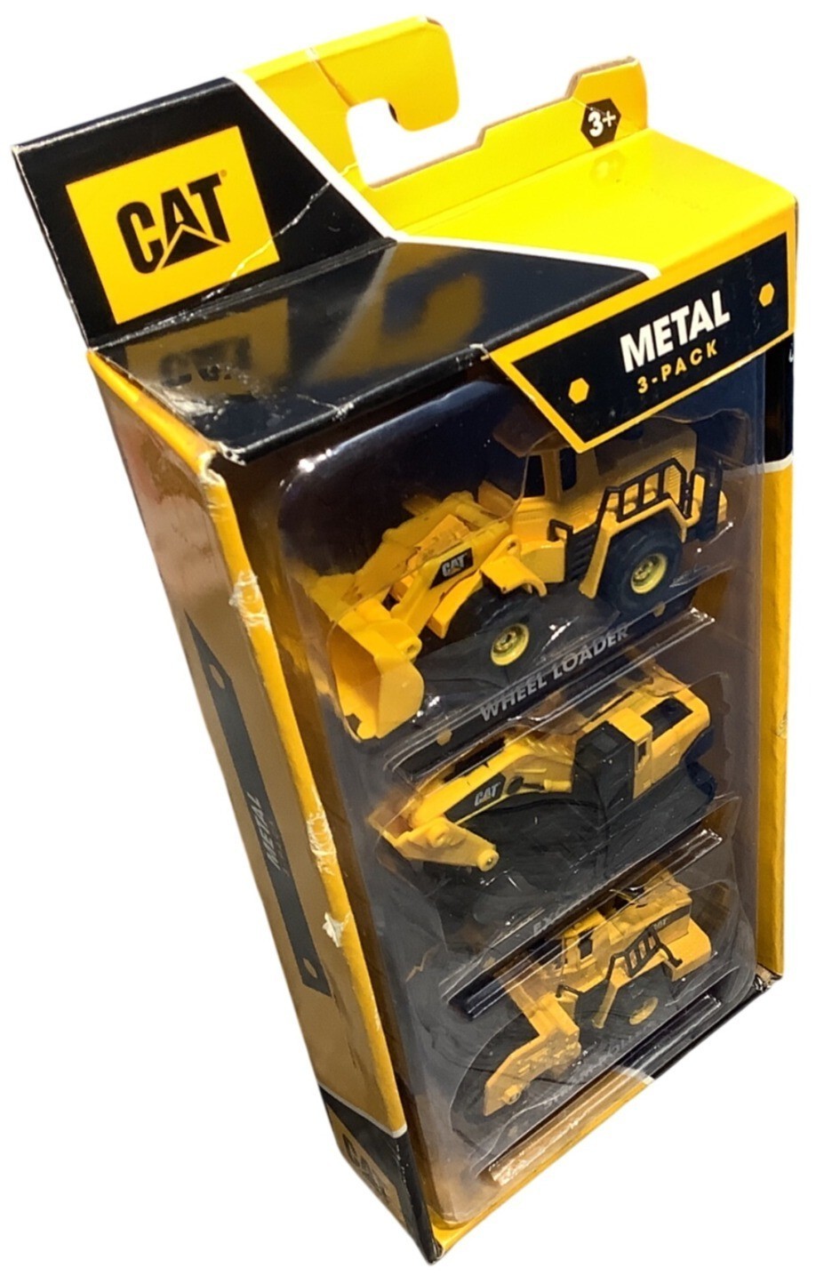 CAT Metal 3-Pack Toy Set With Wheel Loader Excavator & Steam Roller For Ages 3+