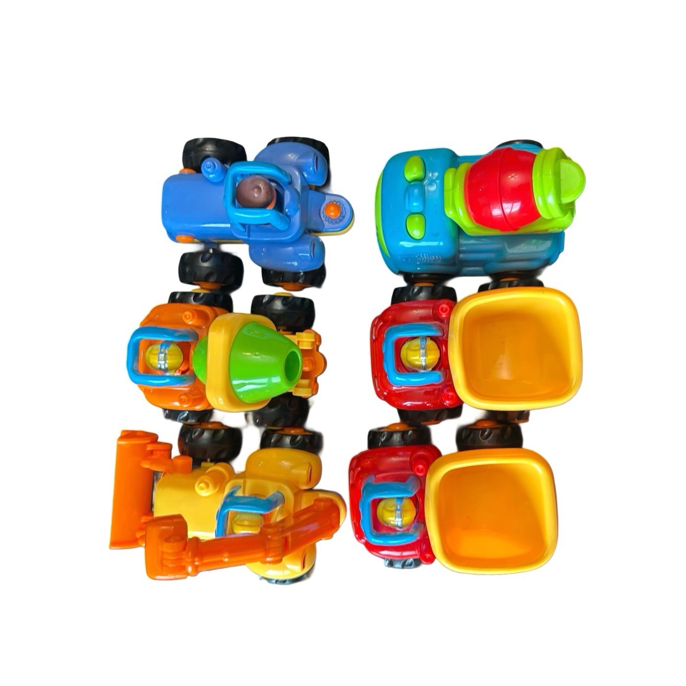 Friction Powered Construction Vehicle Set Lot Of 6 Bulldozer Dump Truck Cement