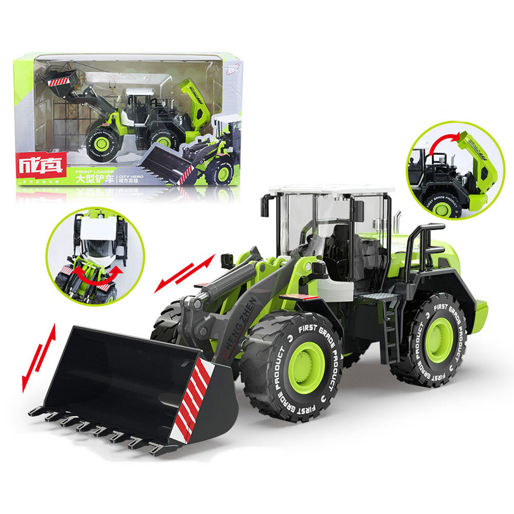 8.3″ Loader Tractor Bulldozer Construction Vehicle Diecast Model Toy Truck Green