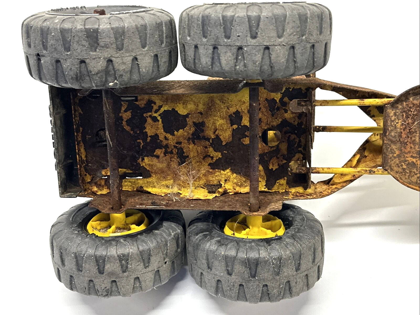 Vintage Tonka Road Grader 1960s? 70’s? Toy Pressed Metal Yellow Approx. 17” Long