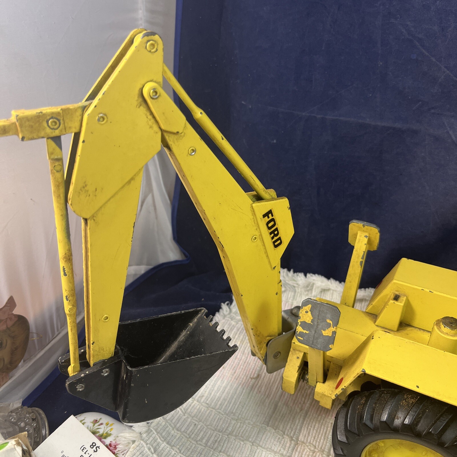Vintage Ertl Ford 7500 Die-Cast Backhoe Front Loader Tractor – 1/12 Scale