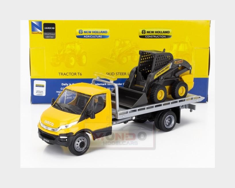 1:36 NEWRAY Iveco Fiat Daily 2023 With New Holland L228 Ruspa NY16193iB Model