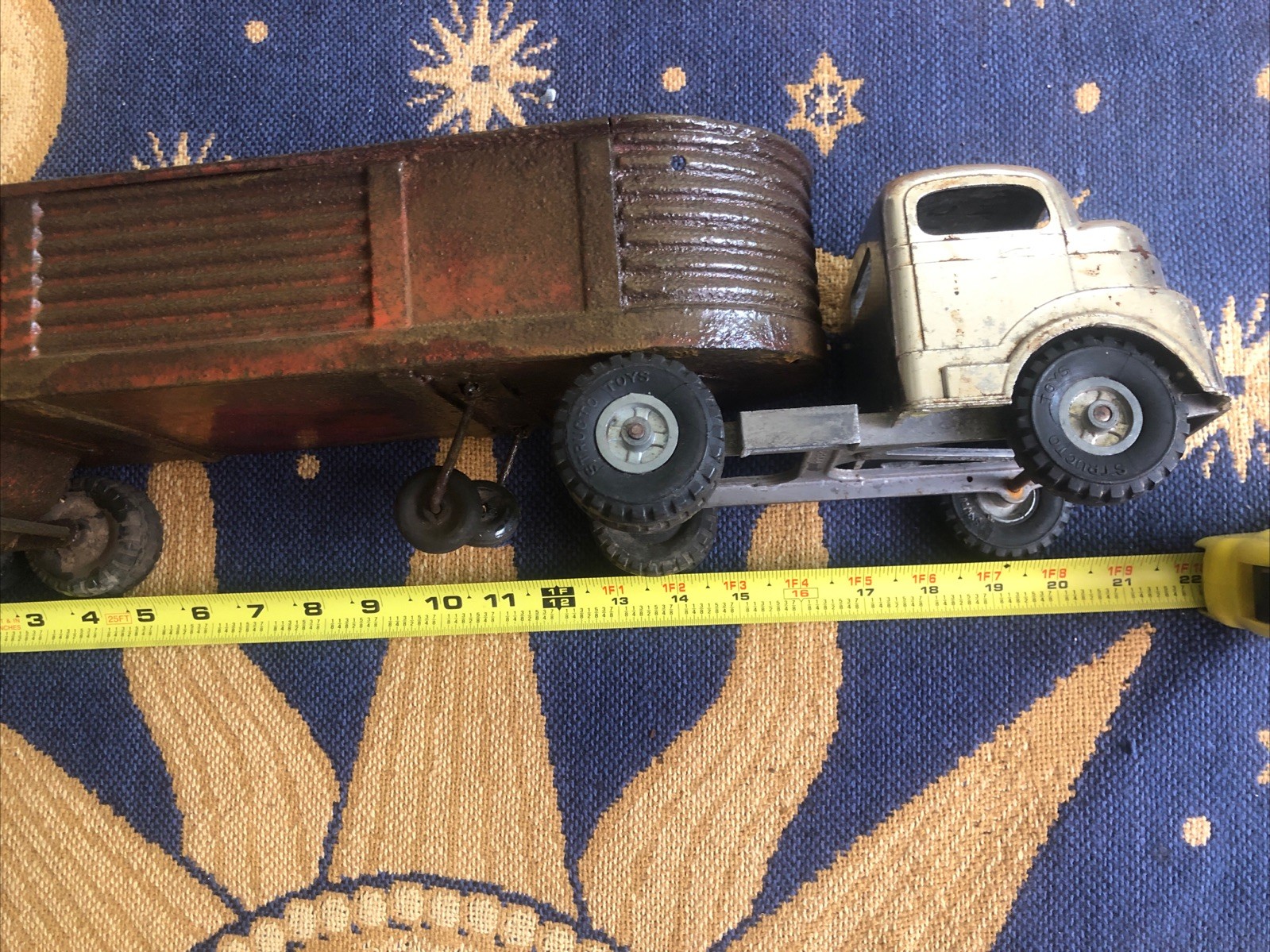 Vintage 1950’s Structo Steel Cargo Company Pressed Steel Semi Truck & Trail (16C