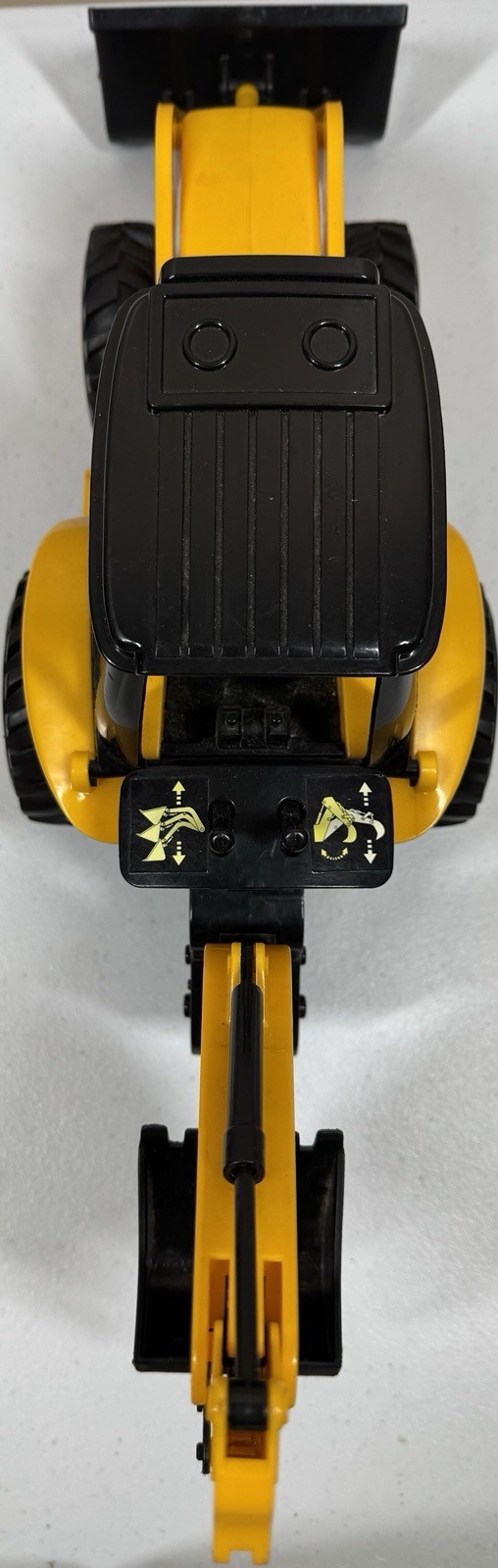 🍀 MD48 Yellow Black Backhoe Loader Construction Toy Vehicle with Working Arms