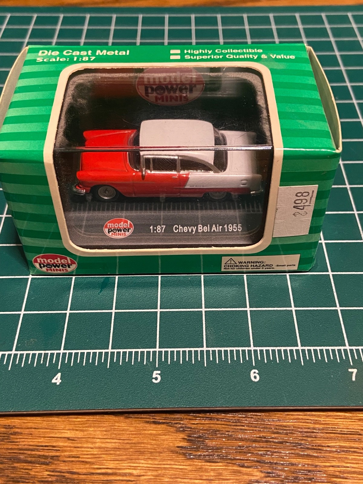 1955 Chevy Bel Air 1:87 Scale Model Power Minis Model 19237 (Red)