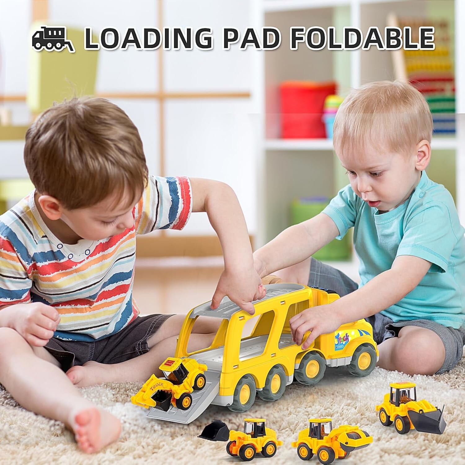 Deluxe Construction Truck Toy Set with 6 Mini Cars – Perfect Gift for Kids 1-6