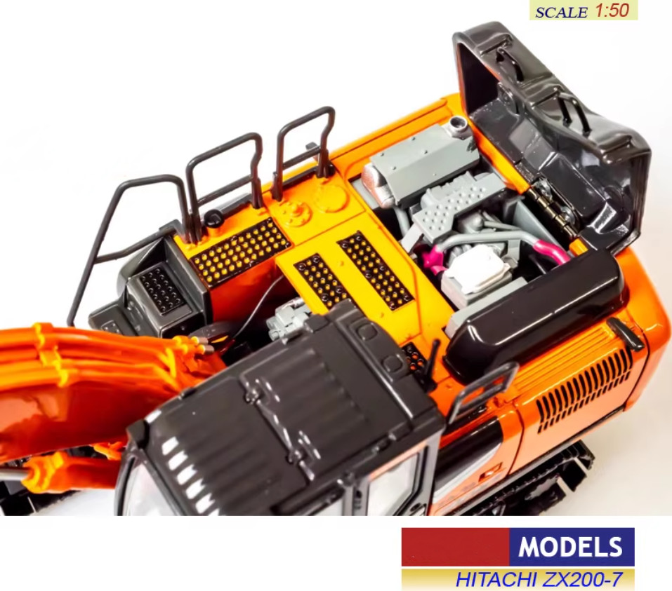 1:50 HITACHI ZX200-7 Hydraulic Shear Excavator Construct Machinery Diecast Model