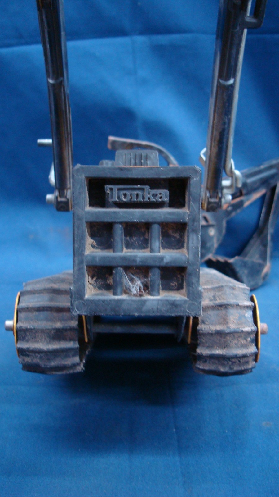 Vtg. TONKA Metal Tin Yellow Front End Loader Backhoe Excavator Toy Pressed Steel