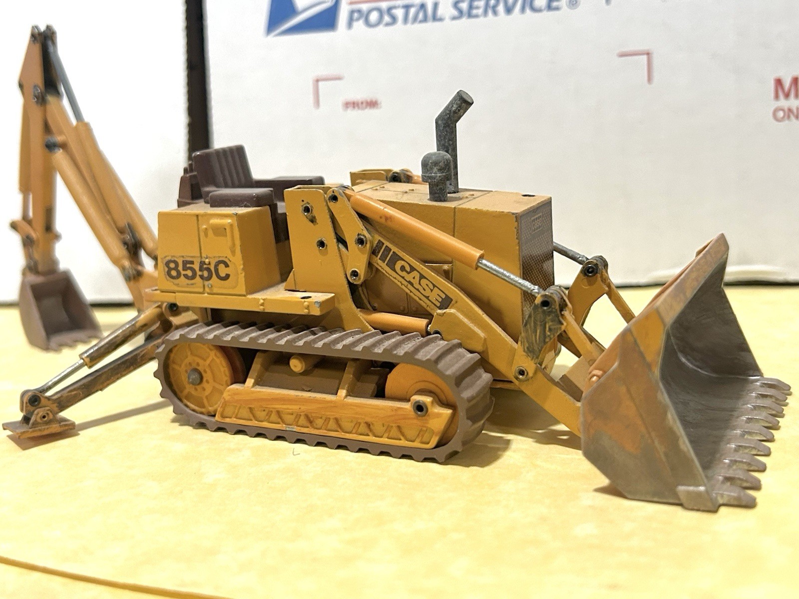 NZG 1/35 Scale Custom Case 855C Crawler Loader with Backhoe (No Rops/Weathered)