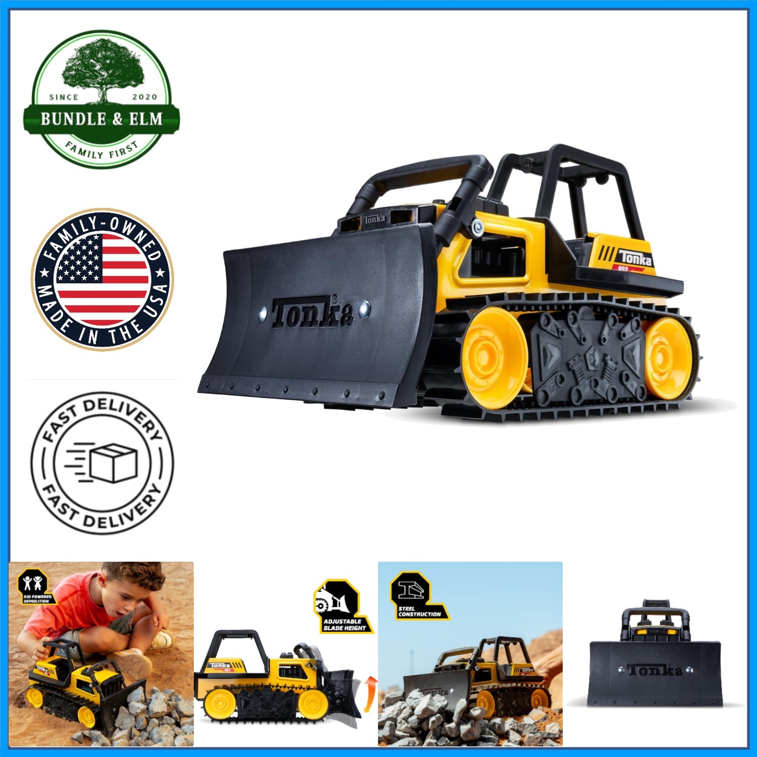 Imaginative Play Yellow Construction Bulldozer, Perfect Gift for Young Builders