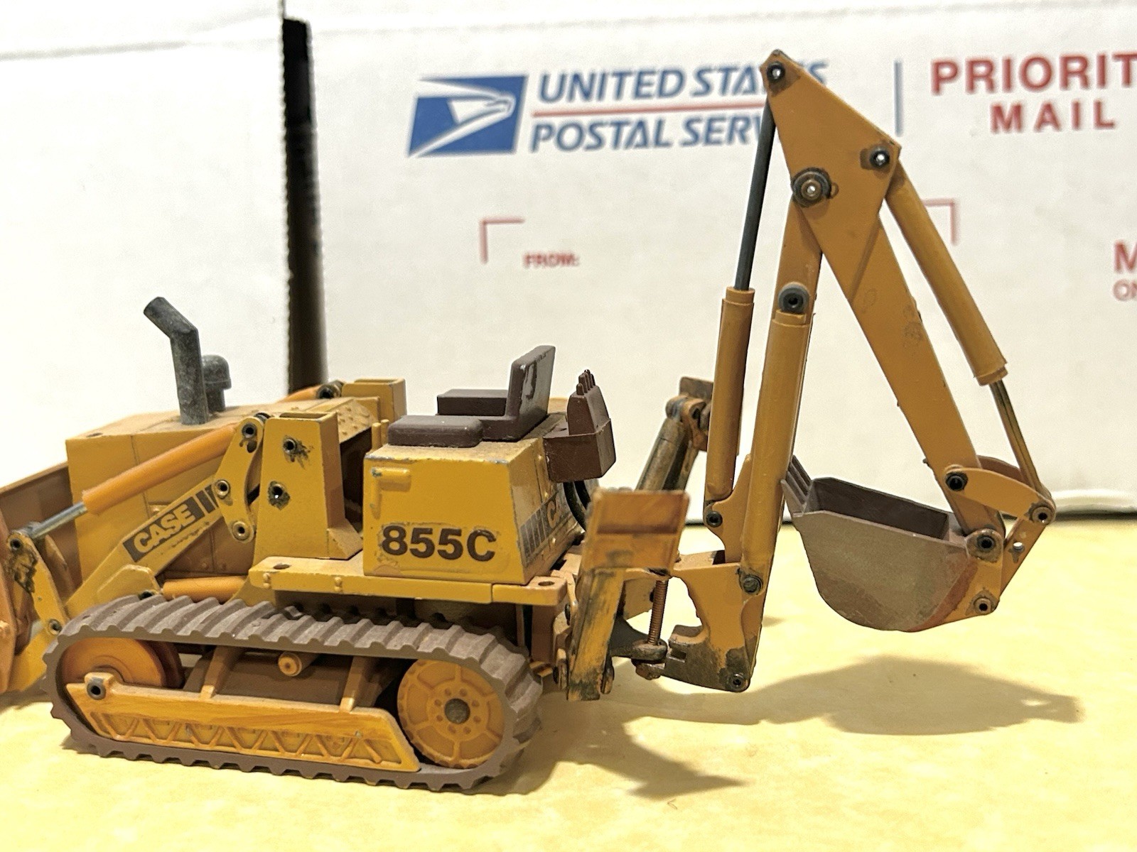 NZG 1/35 Scale Custom Case 855C Crawler Loader with Backhoe (No Rops/Weathered)