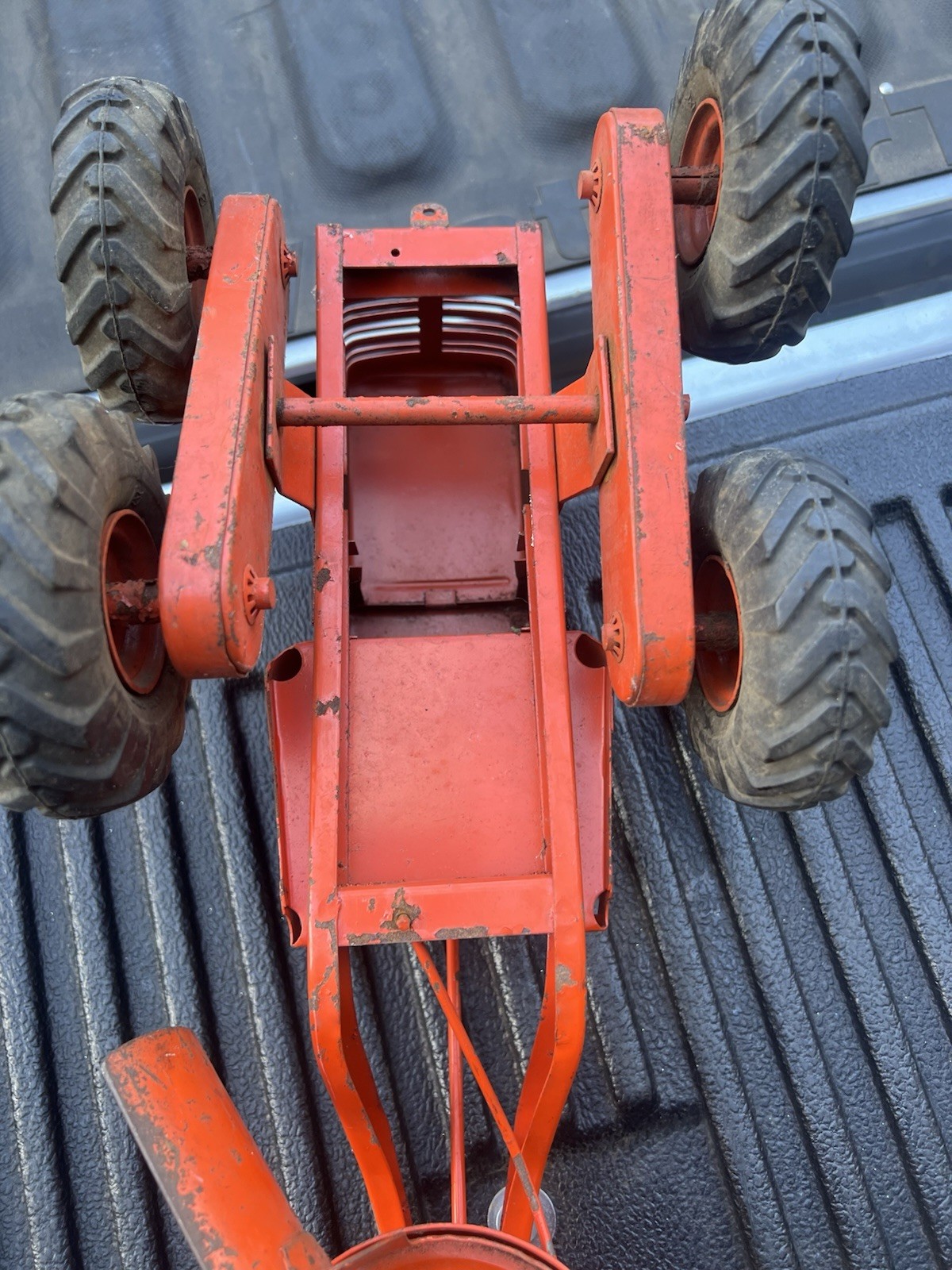 Vintage 1950’s Doepke Model Toys Adams Road Grader Diesel Motor Orange Steel