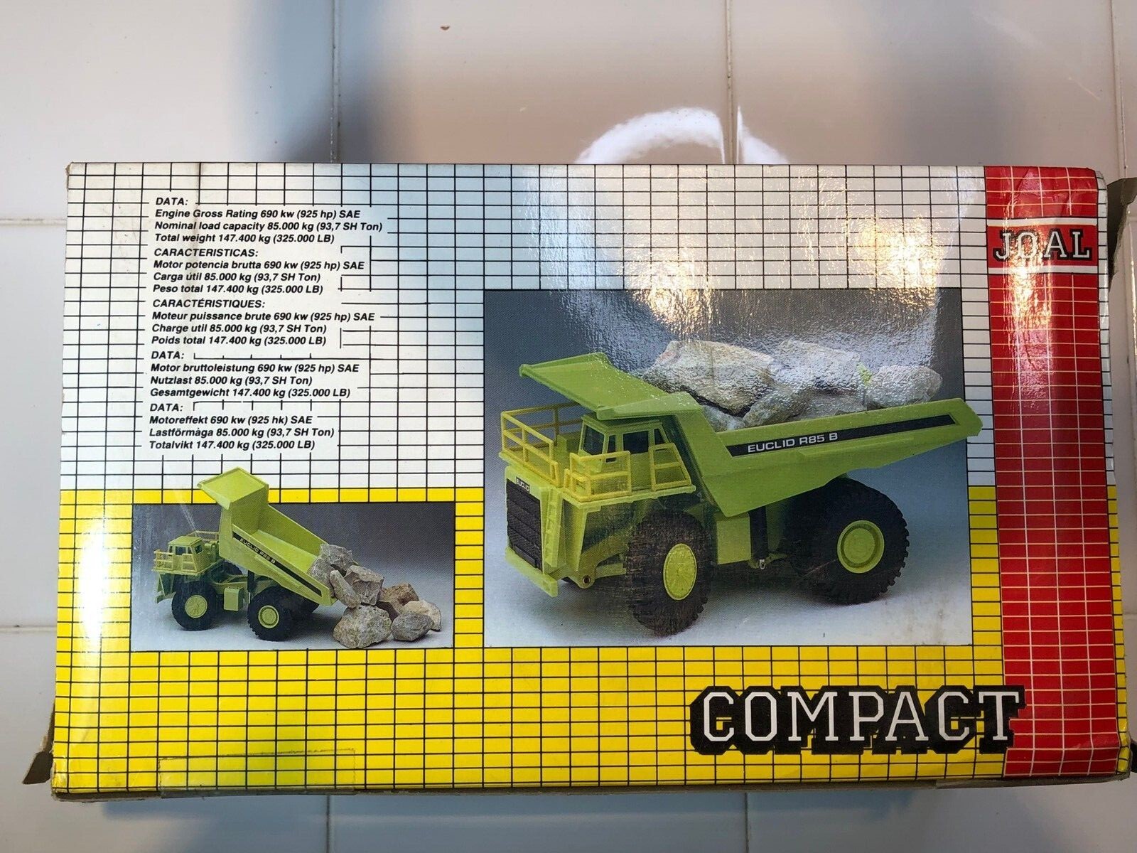 JOAL EUCLID R85 B MINING DUMP TRUCK YELLOW MADE IN SPAIN 1:50 SCALE 1986