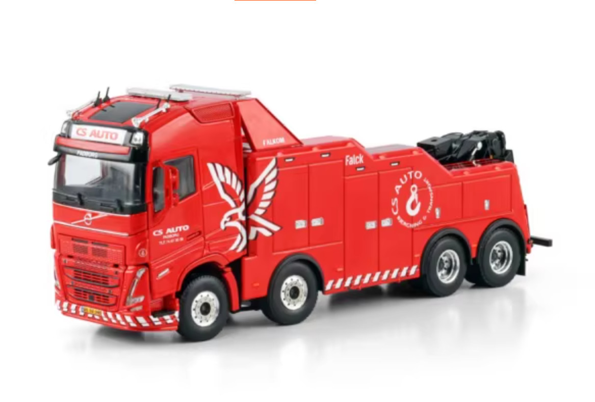 WSI 1:50 Volvo FH5 8X4 CS AUTO Recovery Truck Falkom Wrecker Diecast Alloy Model