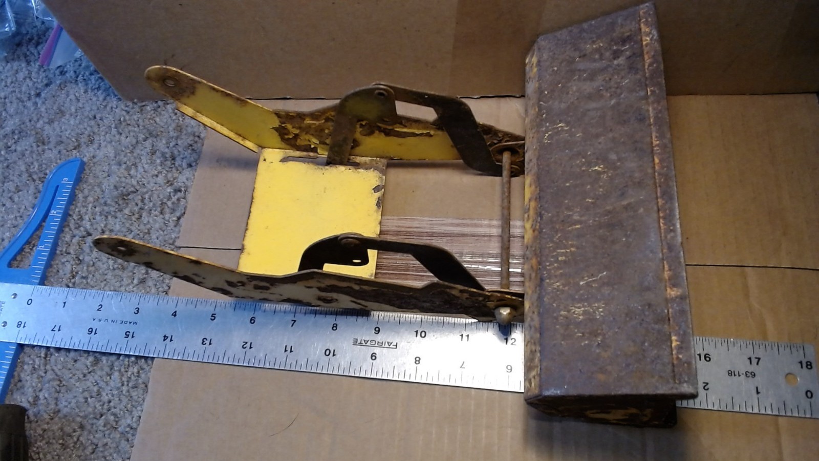 Vintage Junkyard Parts Tonka Loader Bucket w/ Brackets Pressed Steel 1:16/18