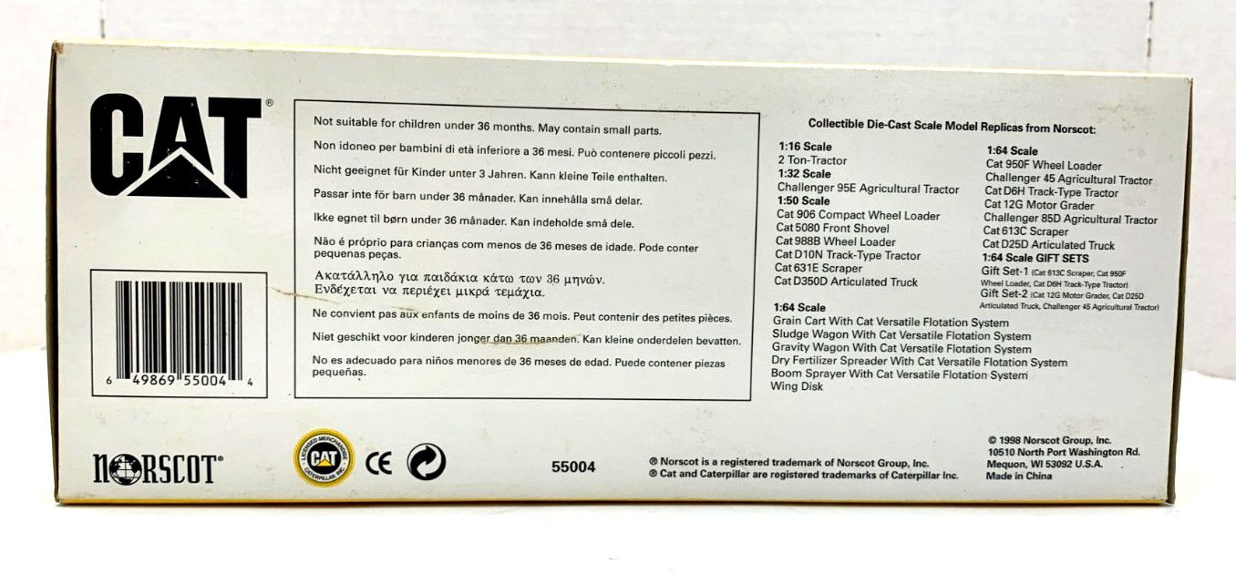 1998 Norscot Cat 5080 Front Shovel Die-Cast 1/50 Scale