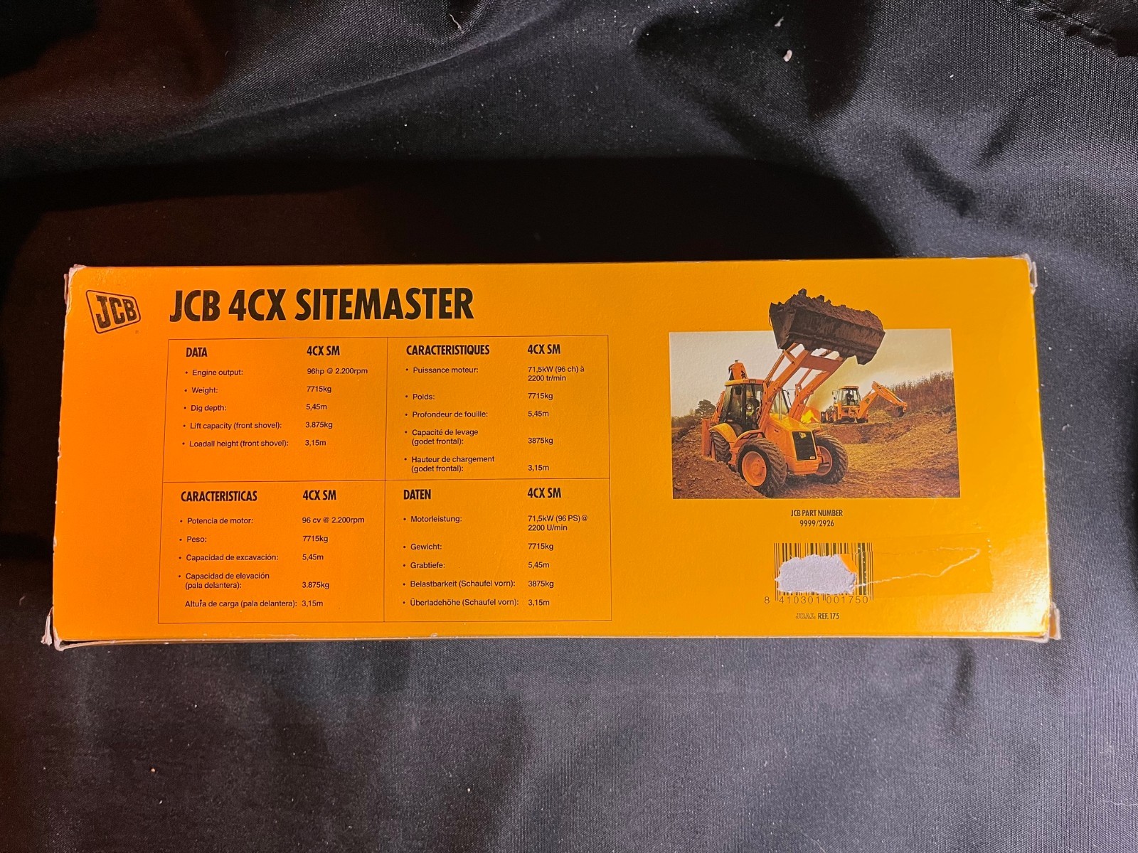 Joal 175 JCB 4CX Sitemaster Backhoe Loader 1:35 Scale
