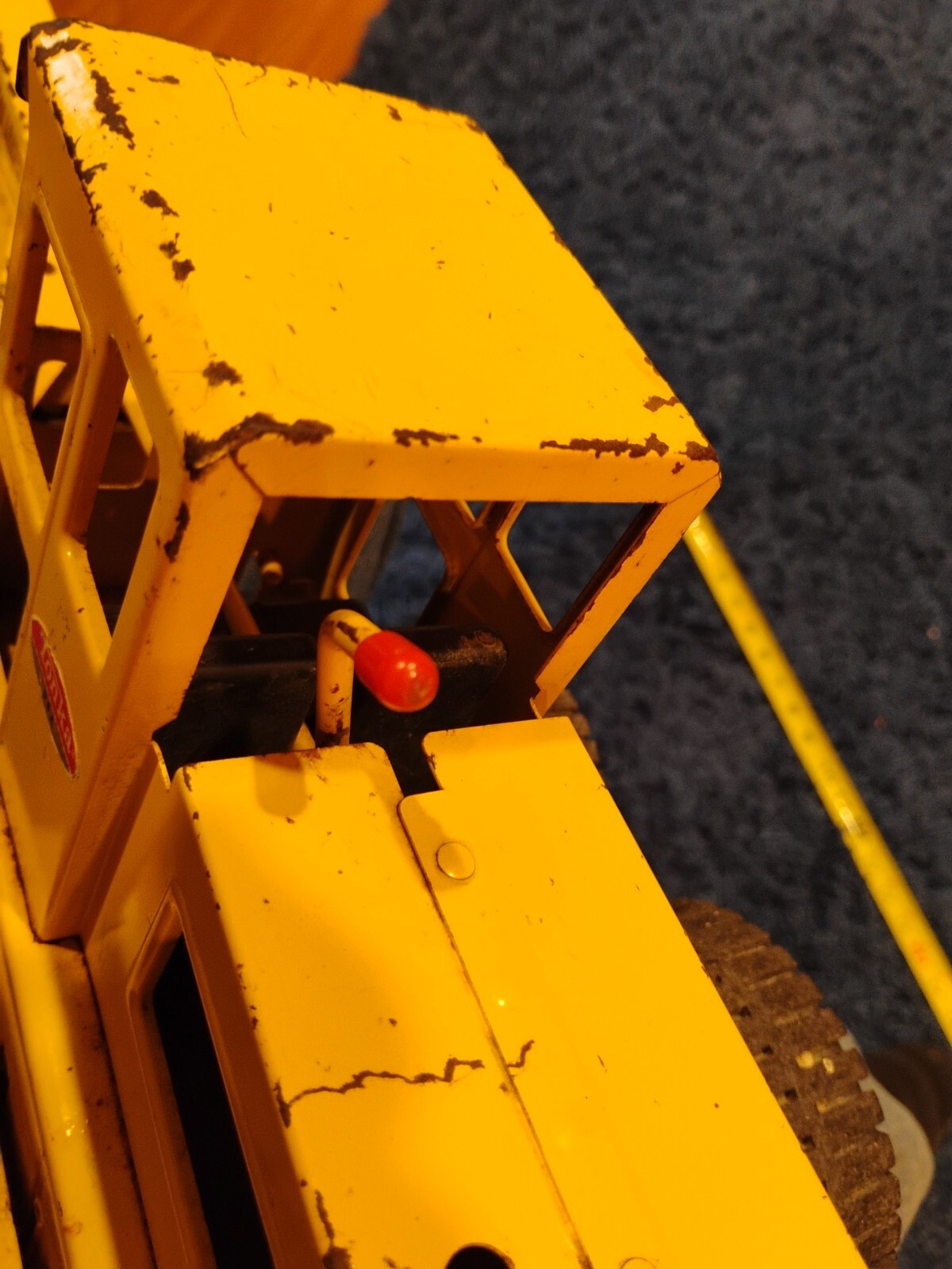 Vintage 1967 Tonka # 510 Road Grader – Scraper 17.5″ Long Yellow Pressed Steel
